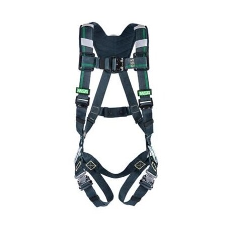 Msa Safety Evotech Arc Flash Harness, Back Steel D-Ring, Quick-Connect Leg Straps, Shoulder Padding, X-Large 10150145
